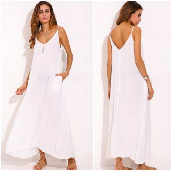 HP||🌟NEW! Grace V-neck Maxi Dress WHITE - Picture 6 of 6